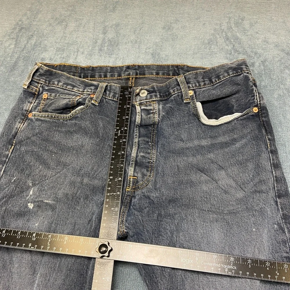 Levi's 501 Jeans Mens 38 Black Denim Straight Medium Wash High Rise Original Fit